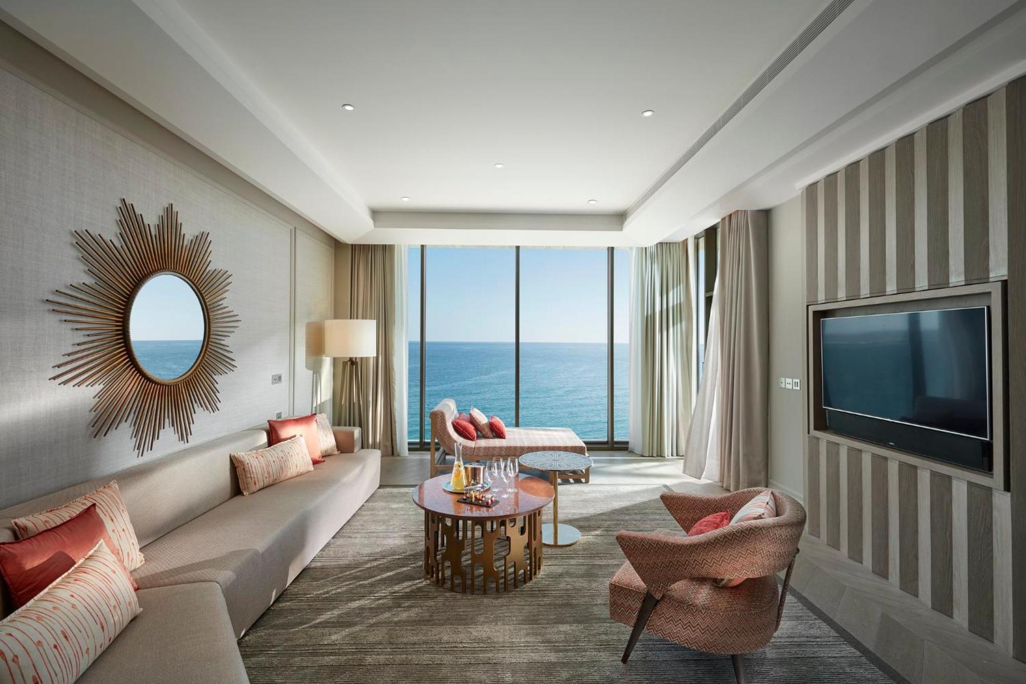 만다린 오리엔탈 주메이라 두바이 외부 사진 The living room of a two-bedroom residence